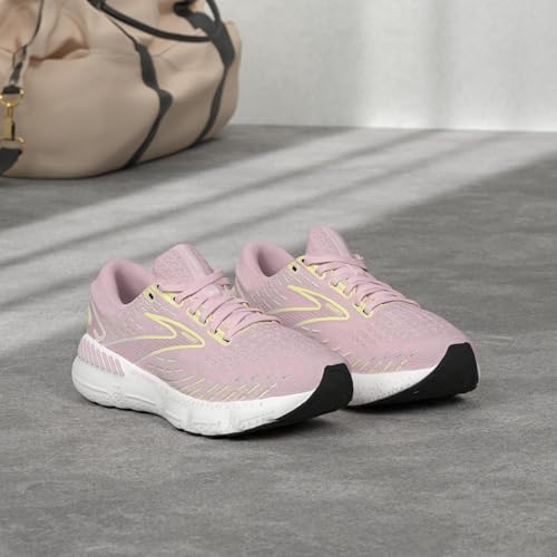 Image of Brooks Women's Glycerin GTS 20 Supportive Running Shoe - Pink /Yellow /White - 7.5 Medium