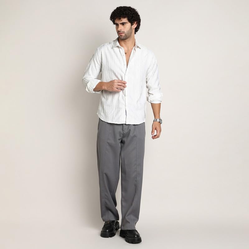 Image of CAHOOT Men's Shirt for Casual Wear | Mid-Rise | Regular Fit | Button Closure | Shirt Crafted with Comfort Fit for Everyday Wear