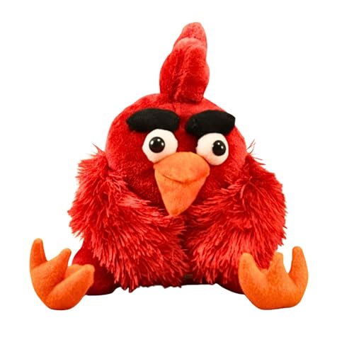 Image of Tickles Sitting Angry Bird Stuffed Soft Plush Toy for Kids Birthday Gifts (Size: 22 cm Color: Red)