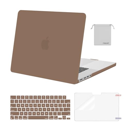 Image of MOSISO Compatible with MacBook Pro 16 inch Case 2025 2024 2023 2022 2021 M4 M3 M2 M1 A3403 A3186 A2991 A2780 A2485 Pro Max, Plastic Hard Shell&Keyboard Cover&Screen Film&Storage Bag, Caramel Brown