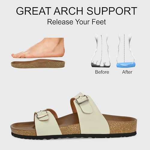 Image of Centrino Women's Berkin-Style Slip-On Sandals | Open Toe Design | Soft PU Footbed | Lightweight & Comfortable | Arch Support | On-Grip Sole | Casual Outdoor Wear (9223)