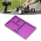 Helilyco Magnetische Schraubenablage, Aluminiumlegierung, magnetischer Werkzeug-Organizer für ferngesteuerte Autos, Flugzeuge, Hubschrauber, Schiffs- und Tankwartung, schwarz