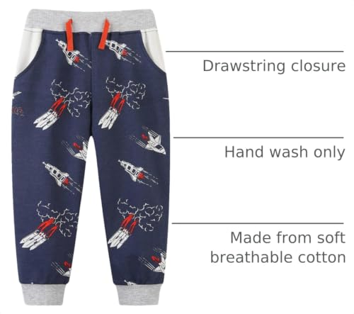 Image of HILEELANG Toddler Boy Sweatpants Kids Sport Jogger Cotton Casual Active Playwear Sweats Pants 2-Pack