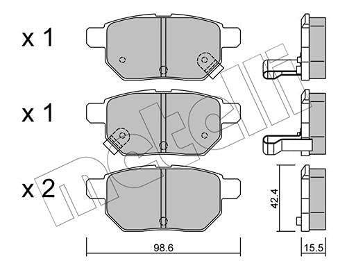 Plaquettes de frein Metelli 22-0746-0 pour freinage d'origine