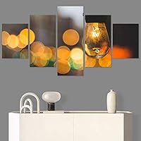 SIGNWIN 5 Panel Canvas Wall Art Modern Art Abstract Closeup Industrial Modern Art Multicolor Patterns for Home Decorations Ready to Hang - 60