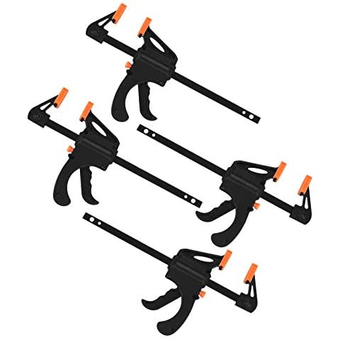 4 Pcs Quick Grip Clamps, 4 Inch Quick Release Clamps, F Wood Clamps, Ratchet Bar Clamps, Woodworking Clamps for Manual Work, DIY Handmade Craft, Woodwork Cover
