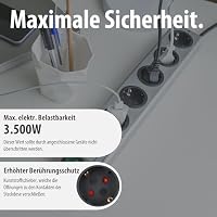 Brennenstuhl Super-Solid, Steckdosenleiste 5-Fach mit Überspannungsschutz (Mehrfachsteckdose mit 2,5m Kabel und Schalter - aus bruchfestem Polycarbonat) Silber – Ansicht 5