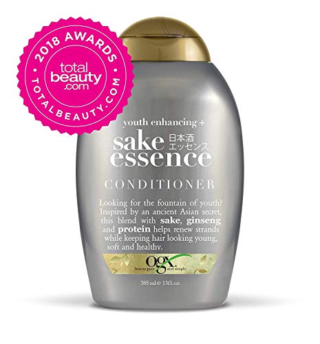 OGX Youth Enhancing + Sake Conditioner, 13 Ounce Bottle Sulfate-Free Surfactant Conditioner
