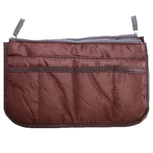 YSHUAI Pocket Organizer Handbag for Women, Bag Organizer for Handbags, Cosmetic Organizer Bags, Handbag Organizer Women, Travel Bag Trading Bag, 11X7x3 Inch,Brown