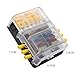 Fuse Block with Negative Bus bar Boat Camper Car Solar 6way Fuse Blocks + 12 Way Busbar Distribution Block Truck Automotive Fuse Box 12 Volt - 32 Volt DC Fuses Panel