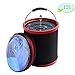 Produktbild Zeeanker Zusammenklappbarer Faltbarer Wassereimer,Collapsible Storage Case, zum Waschen von Autos Angeln Camping Beach Outdoor-Sport oder für den Heimgebrauch (Schwarz-13L)