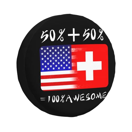 Half America Half Swiss 15 Inch Wheel Tire Cover Sun Dust Protection Weatherproof4