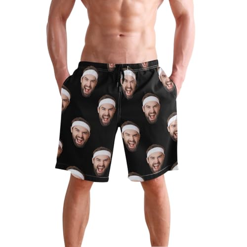 Custom Photo Mens Swim Trunks Personalized Beach Board Shorts Swim Shorts2