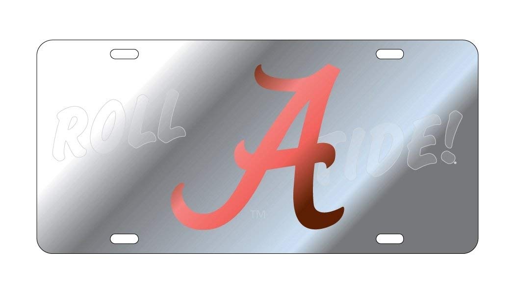 University of Alabama Deluxe Mirrored ROLL Tide Auto License Plate Tag