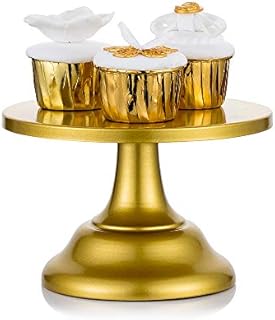 NUPTIO Gold Cake Stand Wedding Dessert Cupcake 20cm Round Cake Stands for Afternoon Tea Birthday Party Wedding Anniversary Baby Shower, Christmas Cake Holder, Cupcake Holder Stand, Cake Trays Display