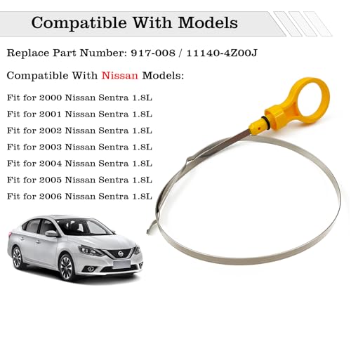 Image of 917-008 Oil Dipstick Indicator, Compatible with Nissan Sentra 1.8L 2000-2006 Engine Oil Fluid Level Dip Stick Replace 11140-4Z00J