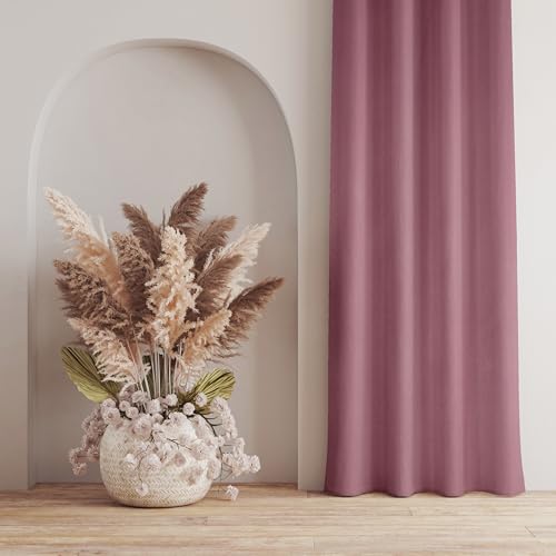 Image of LaVichitra 2 Pieces Solid Premium Blackout Curtains - Thermal Insulated, 3 Layered, 100% Opaque Long Door Curtain - 8 feet, Burgundy
