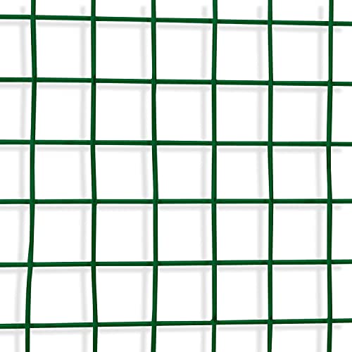 FLODI. PVC Coated, Green Galvanised Wire Mesh Fencing Roll (50 cm x 5 m) 12.7 mm Mesh, Animal Enclosure Mesh Netting, Aviary Mesh, Rabbit Hutch Garden Fencing, Garden Fence Net