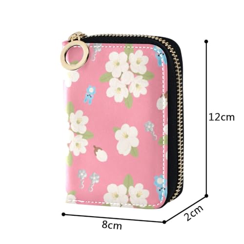 Women's Flowers Floral Bunny Rabbit Credit Card Holder Wallet Leather Zipper Card Case for Ladies Girls 203005792