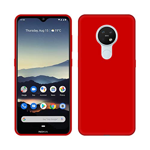Image of Case Creation Luxurious OG Series for Nokia 6.2 Case Cover,Anti-Dirty Slim Case Frosted Matte Cute Candy TPU Raised Bezel (Splash of Color) Back Cover for Nokia 6.2 - Glamour Red