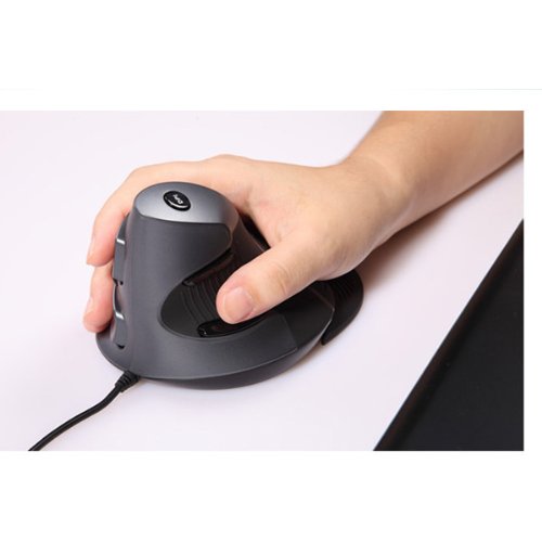 Nuovo design Delux M618 Vertical Wired mouse – nero e grigio