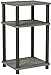 Furinno Just 3-Tier Turn-N-Tube End Table / Side Table / Night Stand / Bedside Table with Plastic Poles, 2-Pack, French Oak Grey/Black