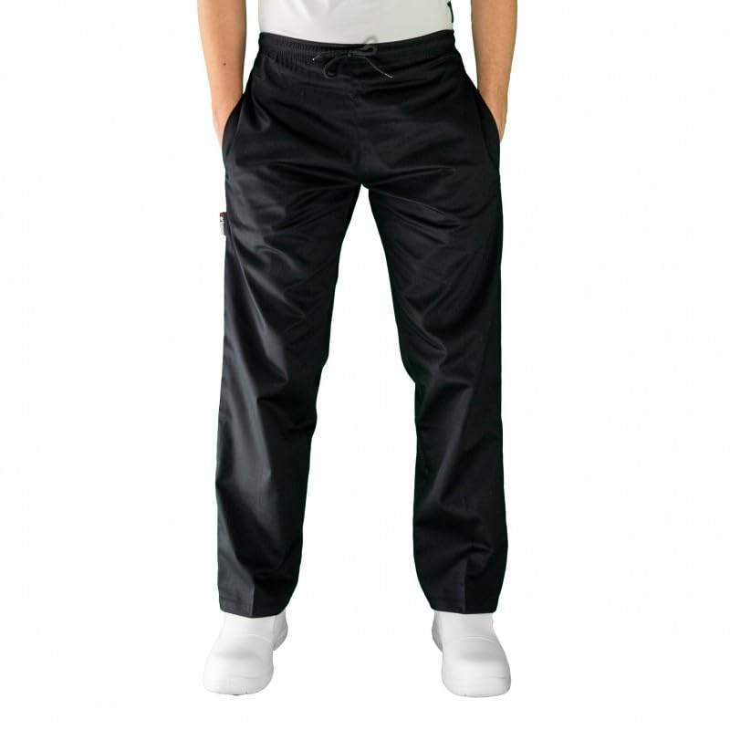 Carbonn - Pantalon de Cuisine Noir élastiqué