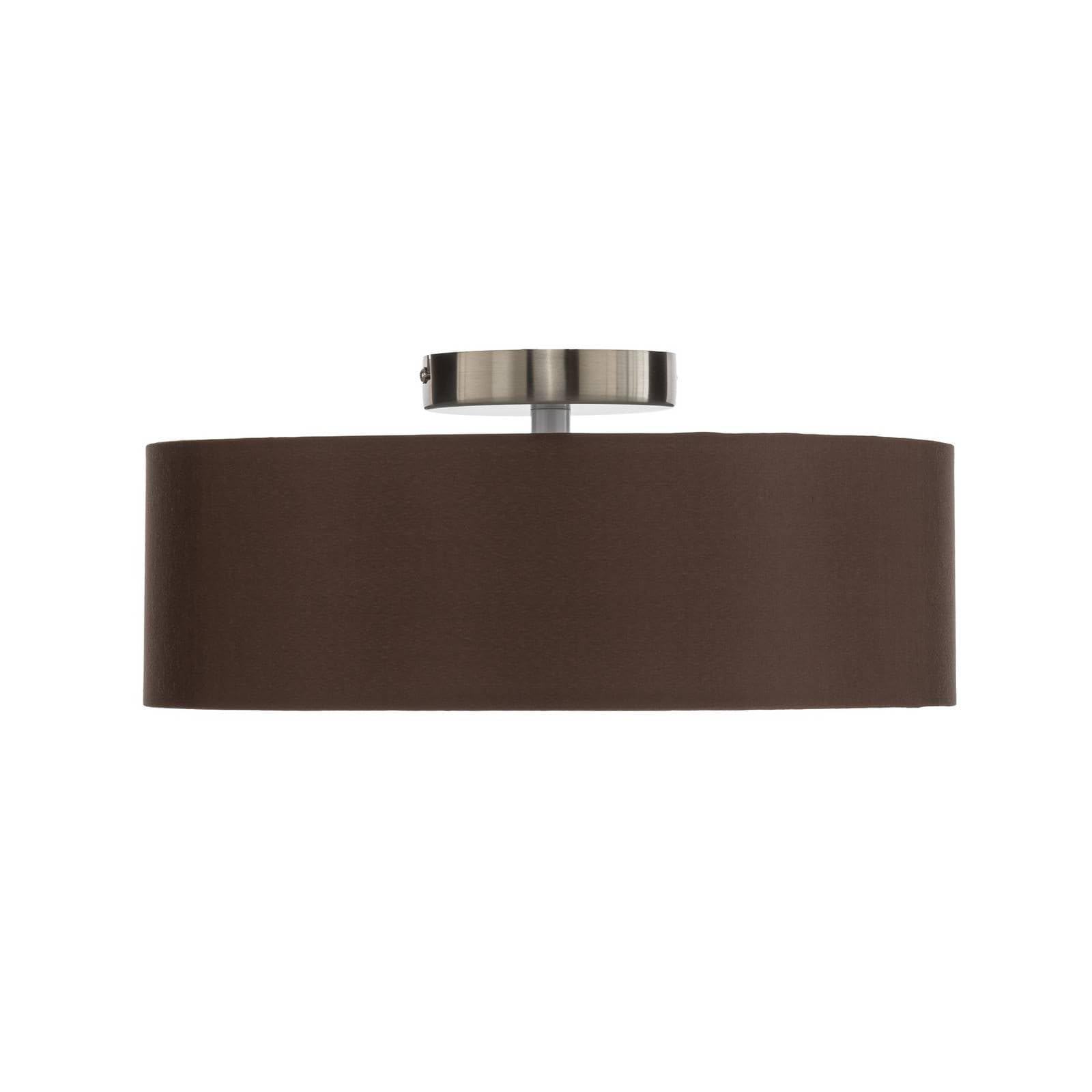 Lindby LED Textil Deckenleuchte rund 40 cm, Deckenlampe Stoff braun 3xE27 max. 60W ohne Leuchtmittel Wohnzimmerleuchte