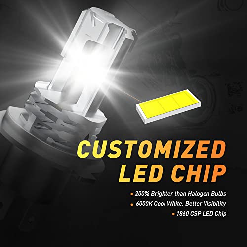 Image of OXILAM H4 LED Motorcycle Headlight Bulb 9003 Bulb White 6000k CSP Chips LED Car Headlight H4 Headlamp, Pack of 1