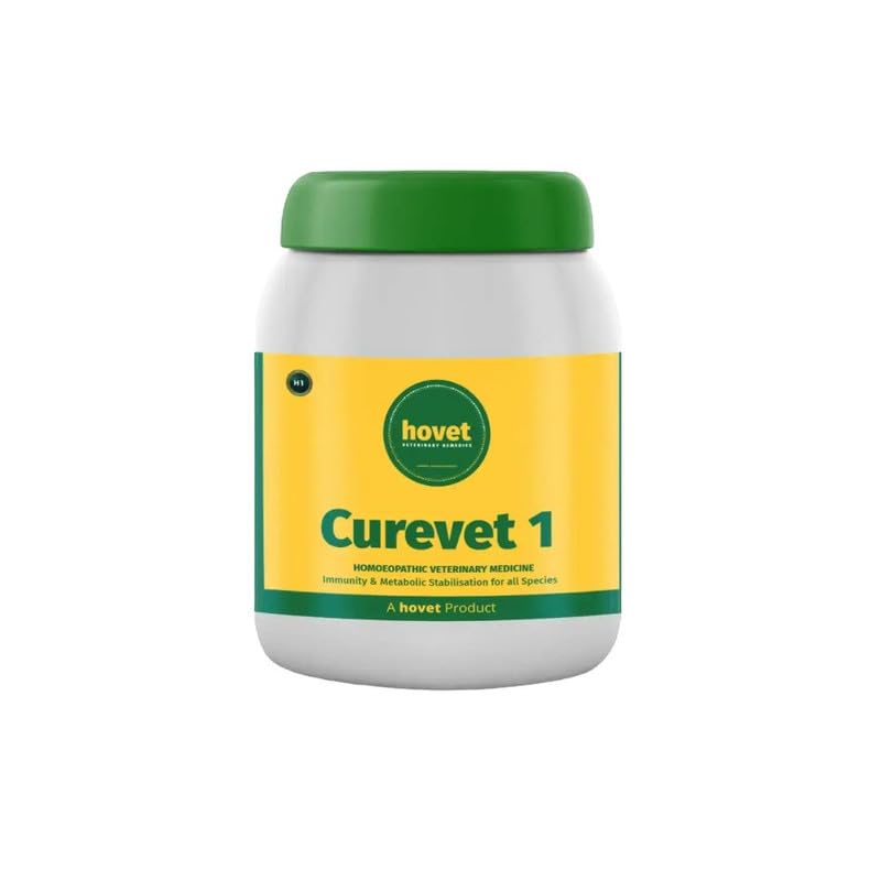 hovet Curevet 1 for Dairy Animals, Immunity and Growth Stimulant, Homeopathic Veterinary Medicine, Milk Production, Suitable for Cattle, Goats, and More (50 Gram)