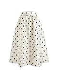 CIDER Womens Polka Dot Maxi Skirts A Line Elastic Waisted Elegant Vintage Outfits Casual Skirt 2025 Fall
