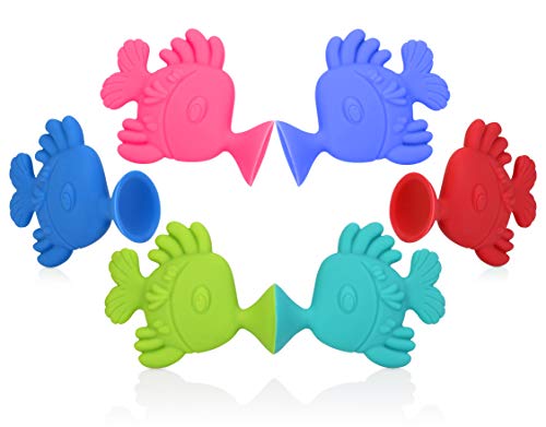 Nuby Silly Kissing Fish Interactive Suction Toys, 2 Pack, Red/Blue #TOP6