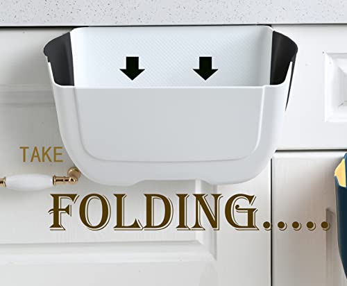 Wmql Hanging Folding Mini Trash Can For Kitchen Cabinet Door, Small Collapsible Garbage Bin Under Sink, Wall Mounted Folding Waste Bin - Mini Garbage Container For Cabinet/Bedroom/Bathroom,(Black, 3L) #TOP1