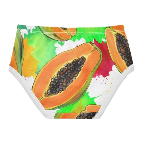 Watercolor Papaya Fruits Girls Underwear Toddler 2t Cotton Panties Little Girl Aesthetic Kids Undies Briefs2
