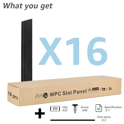 image for Art3d WPC Wainscoting Panels, 16-Pack 48 x 6 Inch 3D Wall Accents for 
