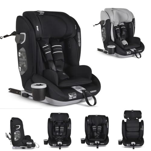 Canguro asiento infantil Force i Size (76 150cm) portavasos, anclaje superior, colores:negro