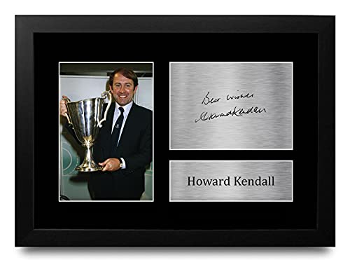 Cadeau foot Everton photo Howard Kendall avec signature pour fan de football