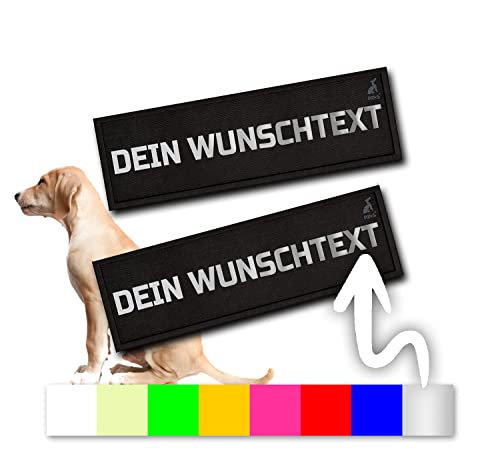 P24S 2 Stücke personalisiertes Klettsticker Wunschlogo, Namensaufkleber mit Klettverschuss für Kleidung, Rucksäcke, Hundegeschirr, Outdoor-aktivitäten (Klein)