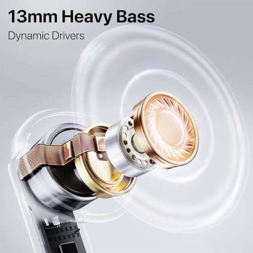 Image of Vaku Luxos BOOMX Wireless Earbuds Bluetooth 5.4 TWS Headphones 60H Playback Bass Stereo 13mm Drivers Gaming Low Latency HD Calls Touch Control Fast Charging IPX Waterproof- Green