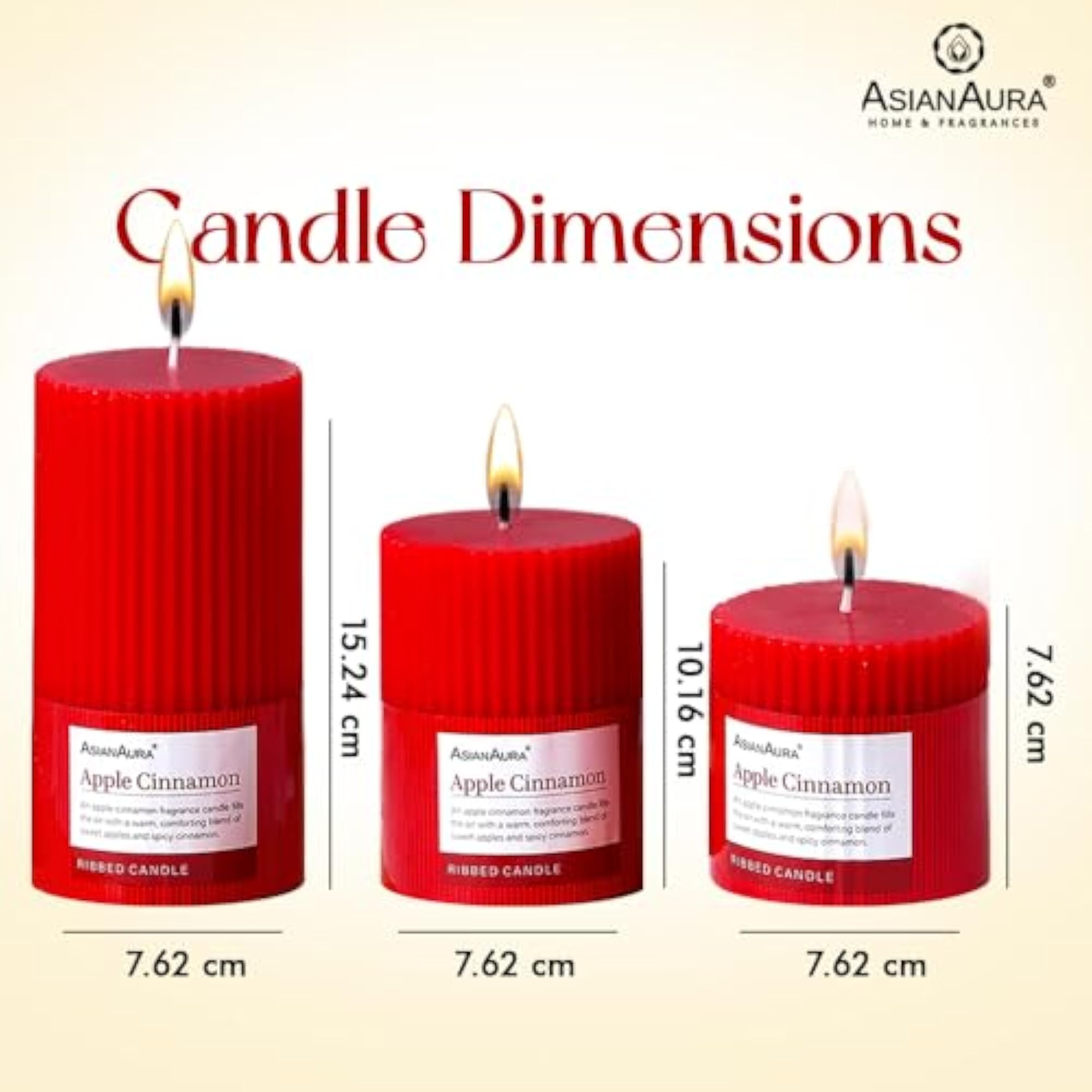 Scented Ribbed Pillar Candle | Smokeless & Dripless