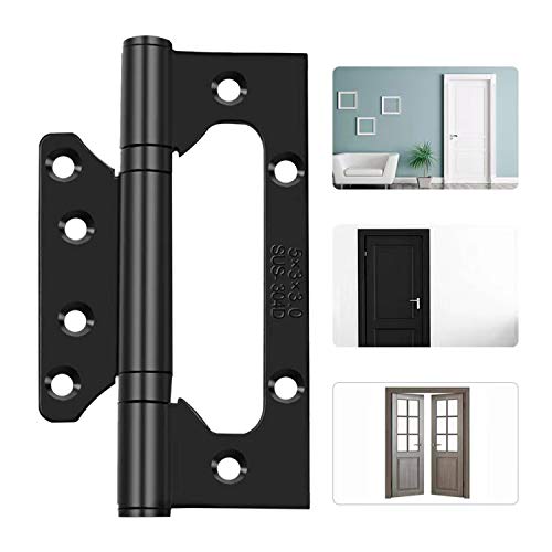 3pcs 5Inch Home Door Hinges Ball Bearing Small Flush Hinge Non-Mortise Stainless Steel Brushed Nickel Smooth and Silent Movement Replacement Ball Bearing Mute (Black) - Image 4