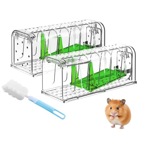 Elezenioc 2 Paquetes de Trampa para ratón, Trampa de ratón Viva, liberación sin Contacto, atrapa Ratones, Reutilizables para ratón, con Orificio de Aire sin Mecanismo, para Cocina y hogar, jardín