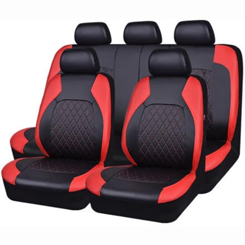 ERBRA Juego Completo de Fundas de Asiento Coche para Peugeot 208 2019-2023, Cómodo Transpirable Delanteros y Traseros Cubreasientos Protección del Asiento, B/Red