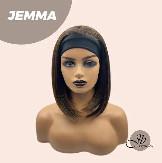 Miniatura 2 de JEMMA - Peluca corta con diadema de corte Bob de 13 pulgadas, pelucas sin pegamento para mujer, pelucas sintéticas naturales para uso diario