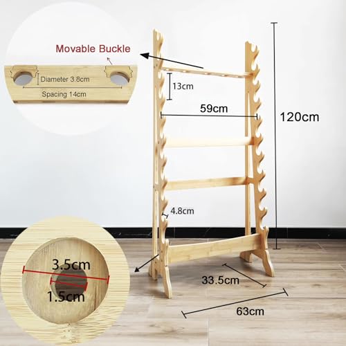 Sworackd Katana Sword Stand | Vertical Sword Stand Display 10-Layer Samurai Sword Holder Wooden Display Stands Large Multilayer Swords Rack Floor Standing Lightsaber Martial Arts Anime Shelves Sword Hangers thumb #5