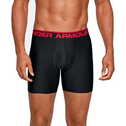 Under Armour O Series 6in Boxerjock - 2-Pack - Men's Carbon Heather/Hyper Green, L