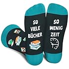 Lustige Buch Socken Herren Jungen - SO VIELE BÜCHER SO WENIG ZEIT - Bunte Männer Witzige Motiv Lesen Socken - Geburtstag Weihnachten Geschenke Ideen für Leseratten Buchliebhaber Bücherwürmer Lehrer