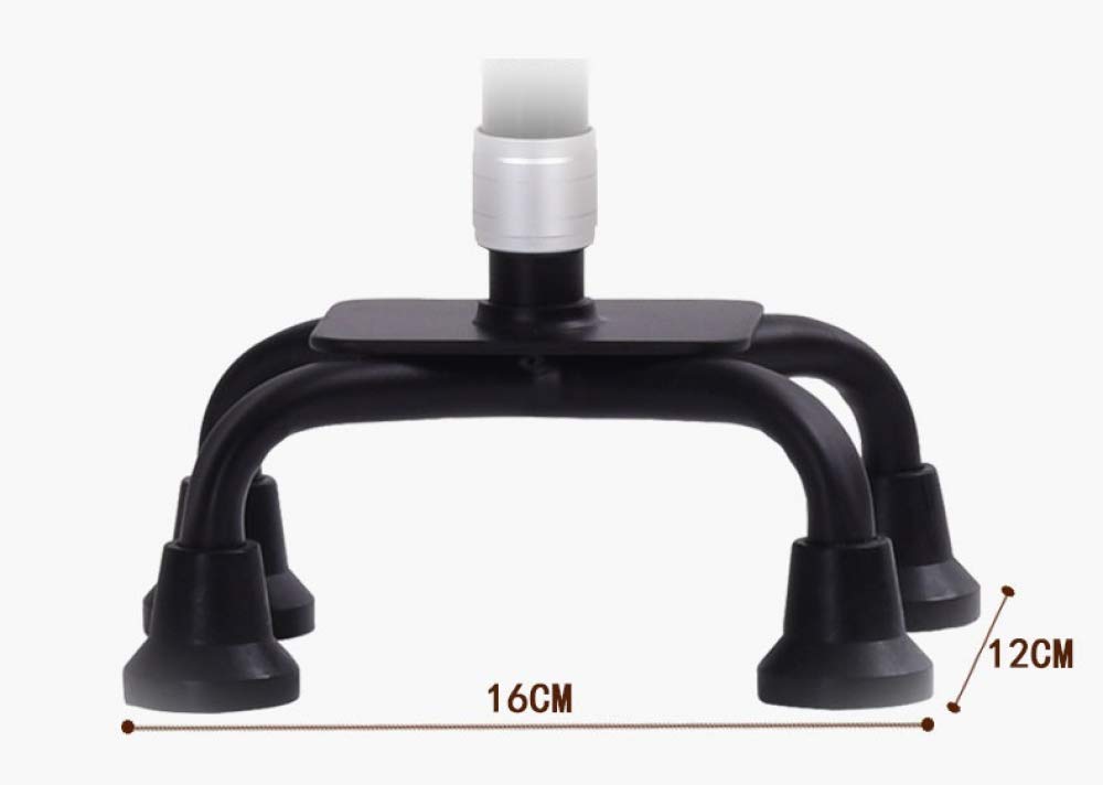 Bastón ligero y portátil con luz LED, altura ajustable con mango ergonómico para artritis, ancianos, personas mayores y discapacitados, base antideslizante de 4 pies