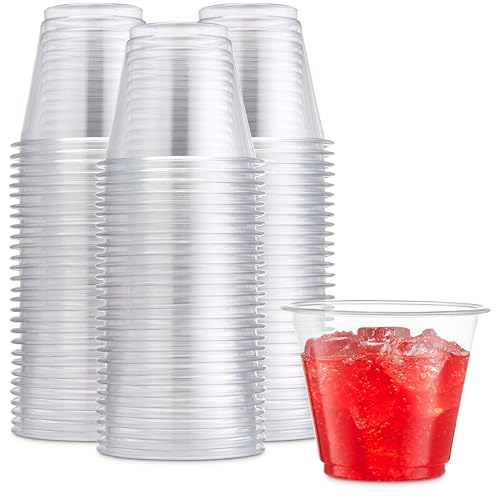 Munfix Paquete de 250 vasos de plástico transparente, vasos antiguos de 9 onzas, vasos desechables, vasos de plástico a granel para fiestas de cumpleaños, picnics, ceremonias y todos los eventos