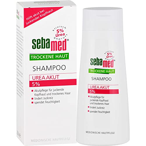 SEBAMED Trockene Haut Shampoo Urea Akut 5%, lindert spürbar Juckreiz bei trockener Kopfhaut und hilft, die natürliche Feuchtigkeitsbalance von Haut und Haar wieder herzustellen, 200 ml